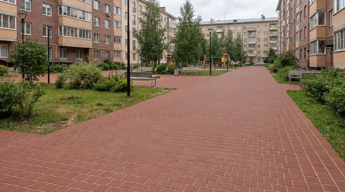 Брусчатка тёмно-красная «Эдинбург» квадро (под распил), фото 2